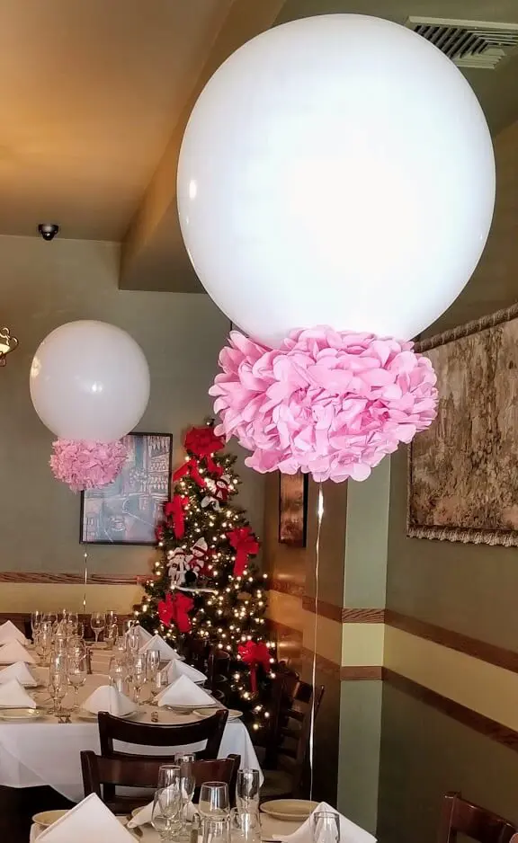 big white and pink balloons