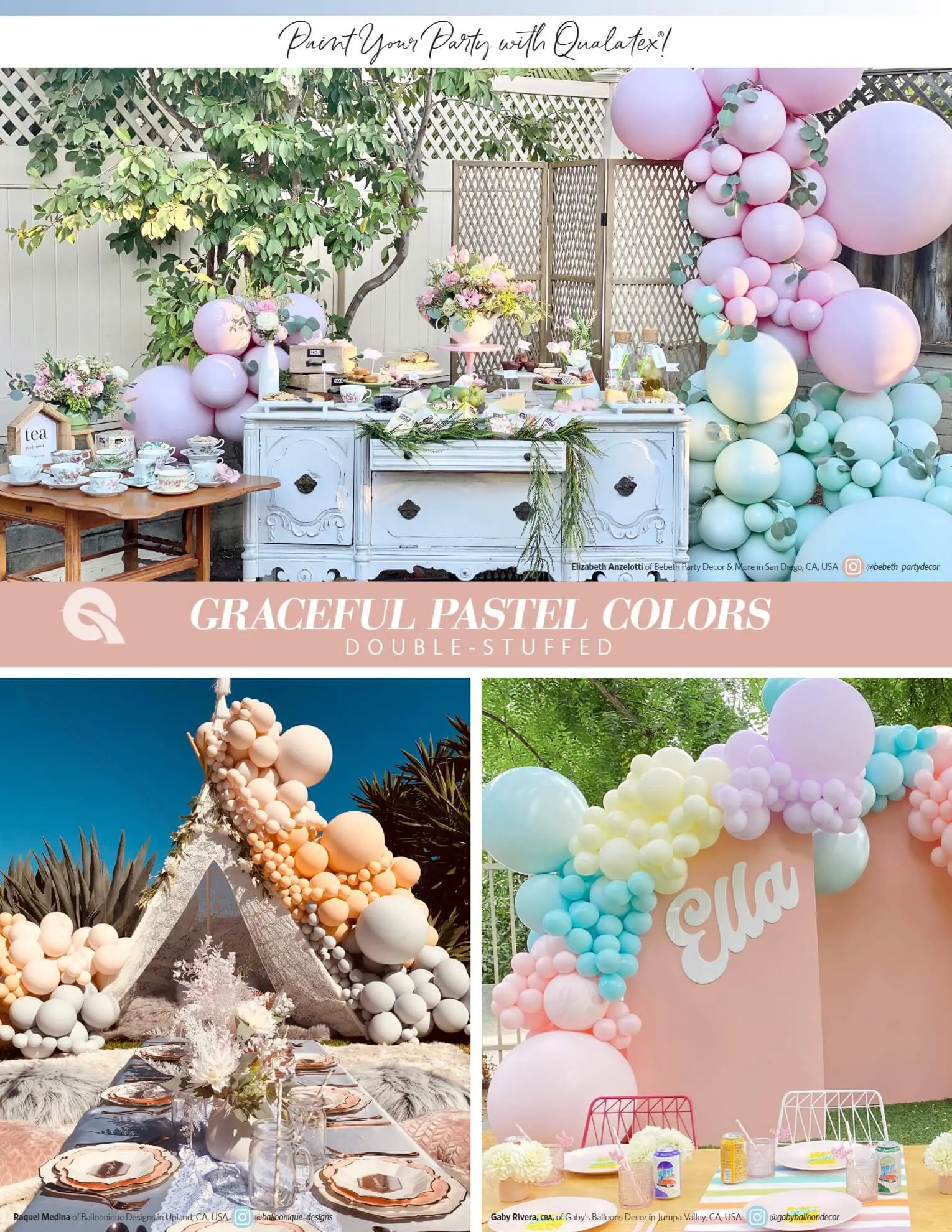 Graceful Double-Stuffed Pastel Qualatex Balloons in NYC