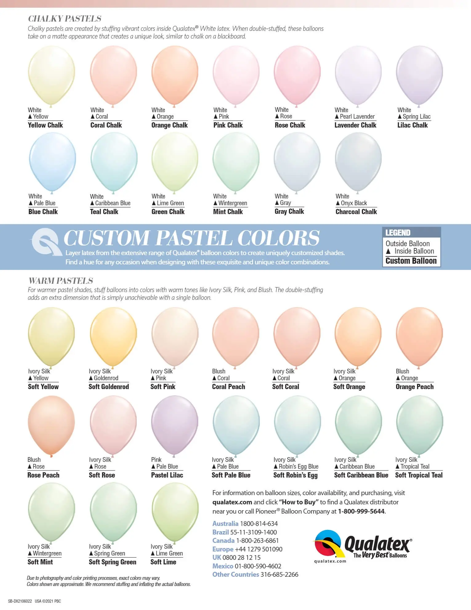 Custom Pastel Color Balloon Charts in Chalky Pastels and Warm Pastels by Balloons Lane