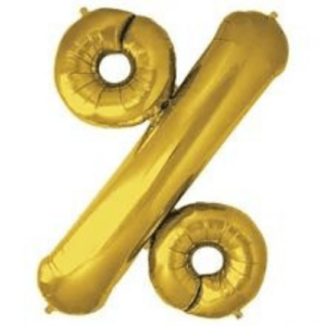 Make your party shine with stunning foil super shine gold letter % shaped big balloon