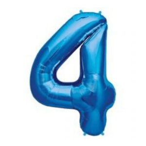 Balloon delivery in New Jersey uses colors blue 4 latex foil number and letter balloons to create multiple beautiful designs for your 1st birthday -party decorations-function