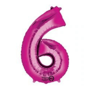 Shine bright with our Pink Number 6 foil balloon.
