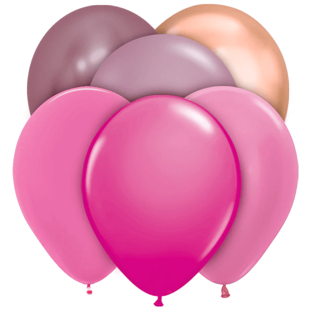 Assorted latex gemar balloons in shades of pink and purple in New Jersey