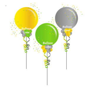 Big Confetti Balloons made of yellow, green, and grey balloon Perfect for birthdays, weddings, or any other special occasion, these balloons are sure to impress your guests and create a festive atmosphere.