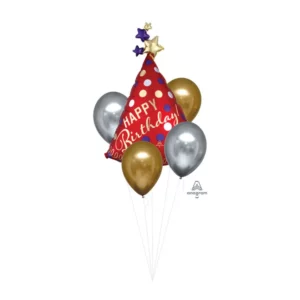 Happy Birthday With Cape Balloons Lane Lane Balloon delivery New York City delivery using Color Green Skyblue Yellow White Orange Brown Red Purple Bouquet for the first birthday Party